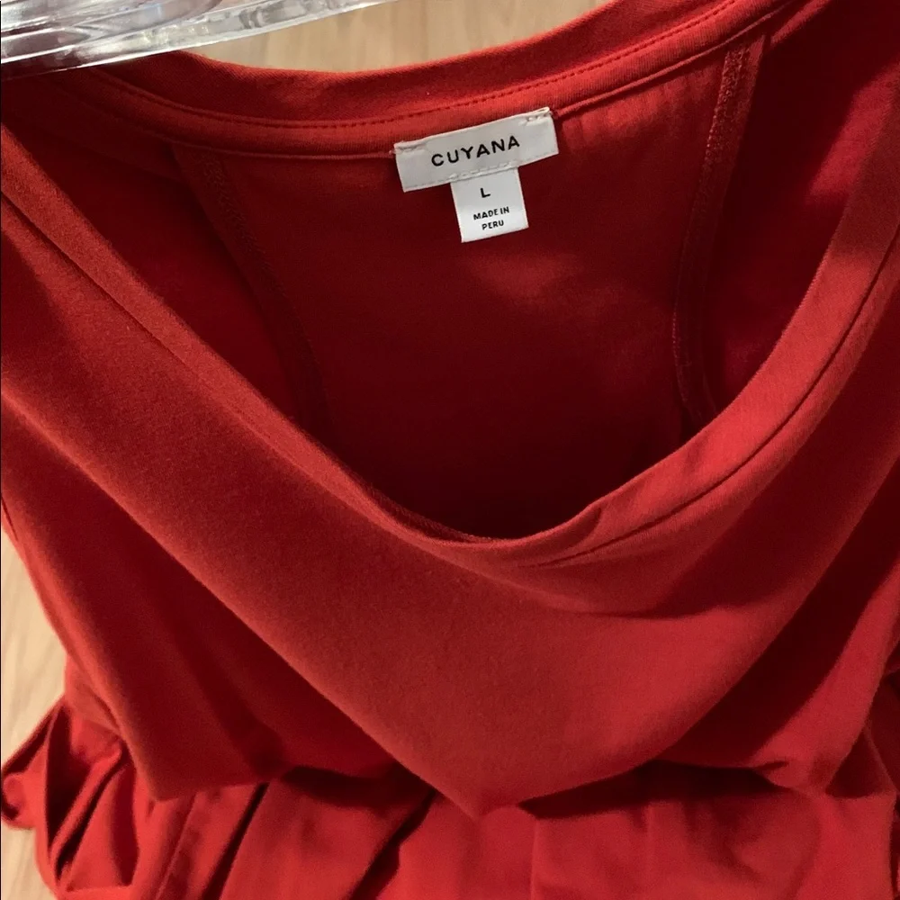 Cuyana Sleeveless Drape-Back  Dress in red - Picture 13 of 14